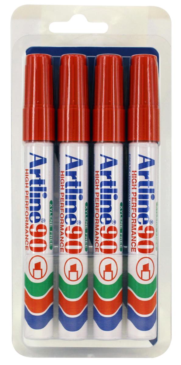 Merkintäkynä Artline 90 - MERKINTÄKYNÄ PUN. ARTLINE 90 4-P (SB) 2-5MM KÄRKI