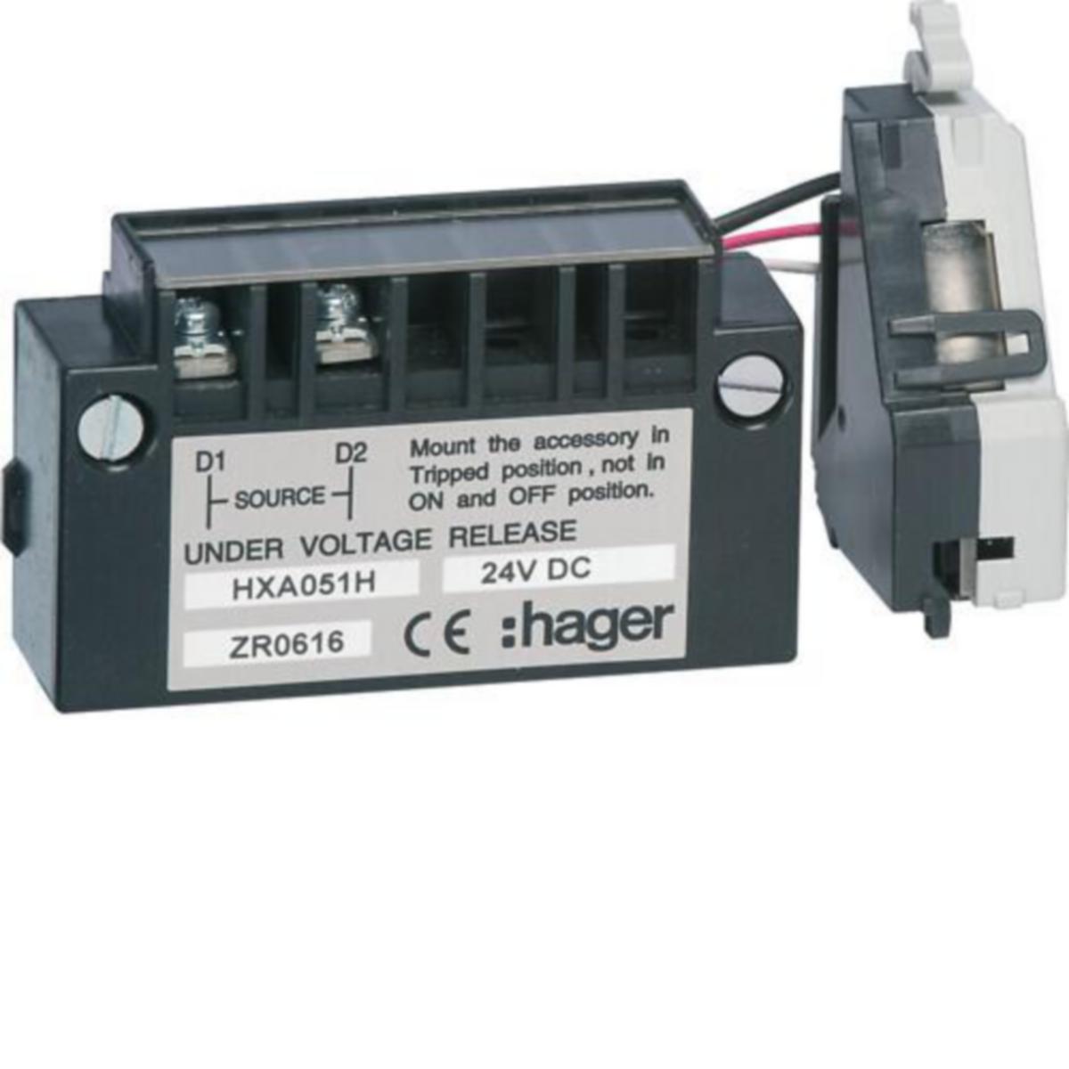 Alijännitelaukaisija Hager h3 - ALIJÄNNITELAUKAISIJA H3 HXA051H P160-P630 HID. 24VDC