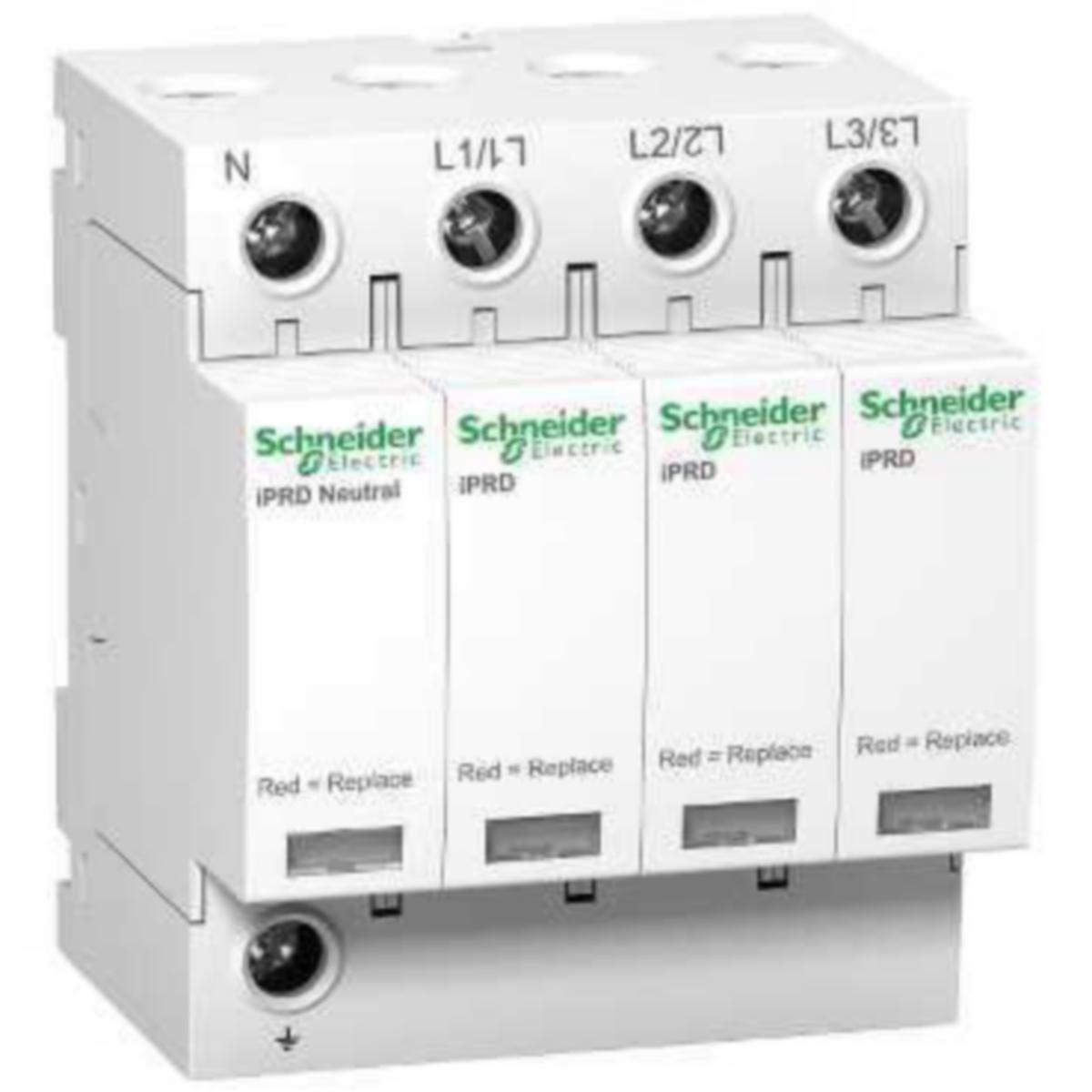 Ylijännitesuoja kiinteistö Schneider Electric Acti 9 - YLIJÄNNITESUOJA KIINTEIS ACTI9 IPRD T2 40R 3P+N+PE HÄL.