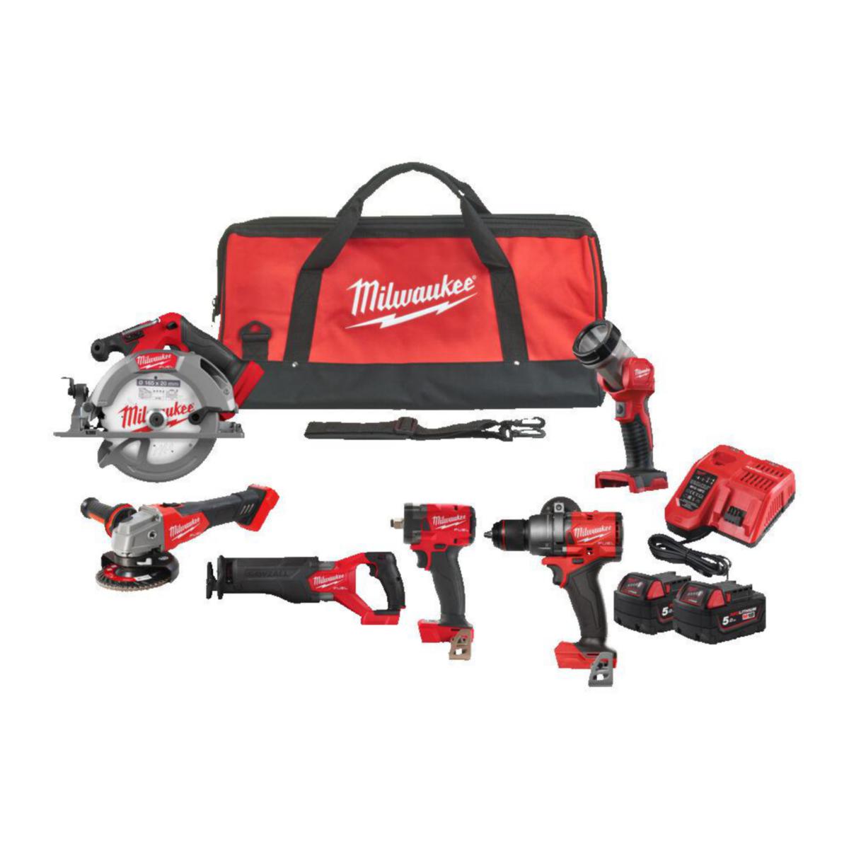 Akkukonesarja Milwaukee M18 FPP6H3-502B - AKKUKONESARJA MILWAUKEE M18 FPP6H3-502B