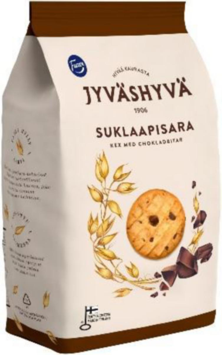 Pikkuleipä Jyväshyvä suklaapisara 350g - PIKKULEIPÄ JYVÄSHYVÄ SUKLAAPISARA 350G