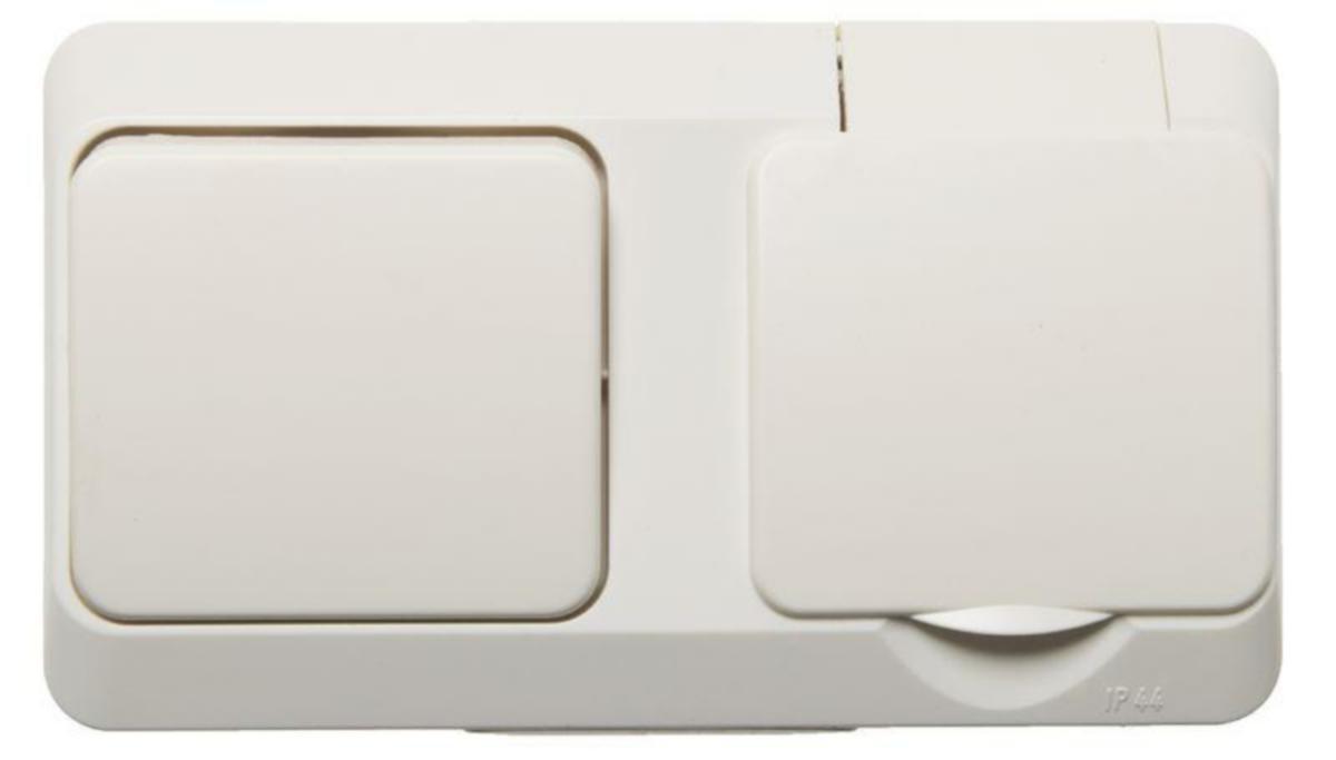 Pinta-asennettavat pistorasiat Schneider Electric - PISTORASIA + KYTKIN ARTIC PINTA IP44 6-KYTKIN VALK.