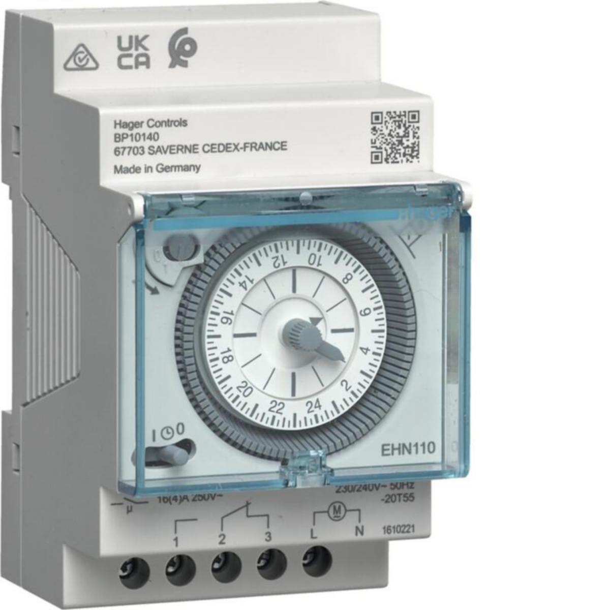 Kellokytkin Mekaaninen Hager EHN110 - KELLOKYTKIN MEKAANINEN HAGER EHN110 VRK 1VK 16A 230V 3M