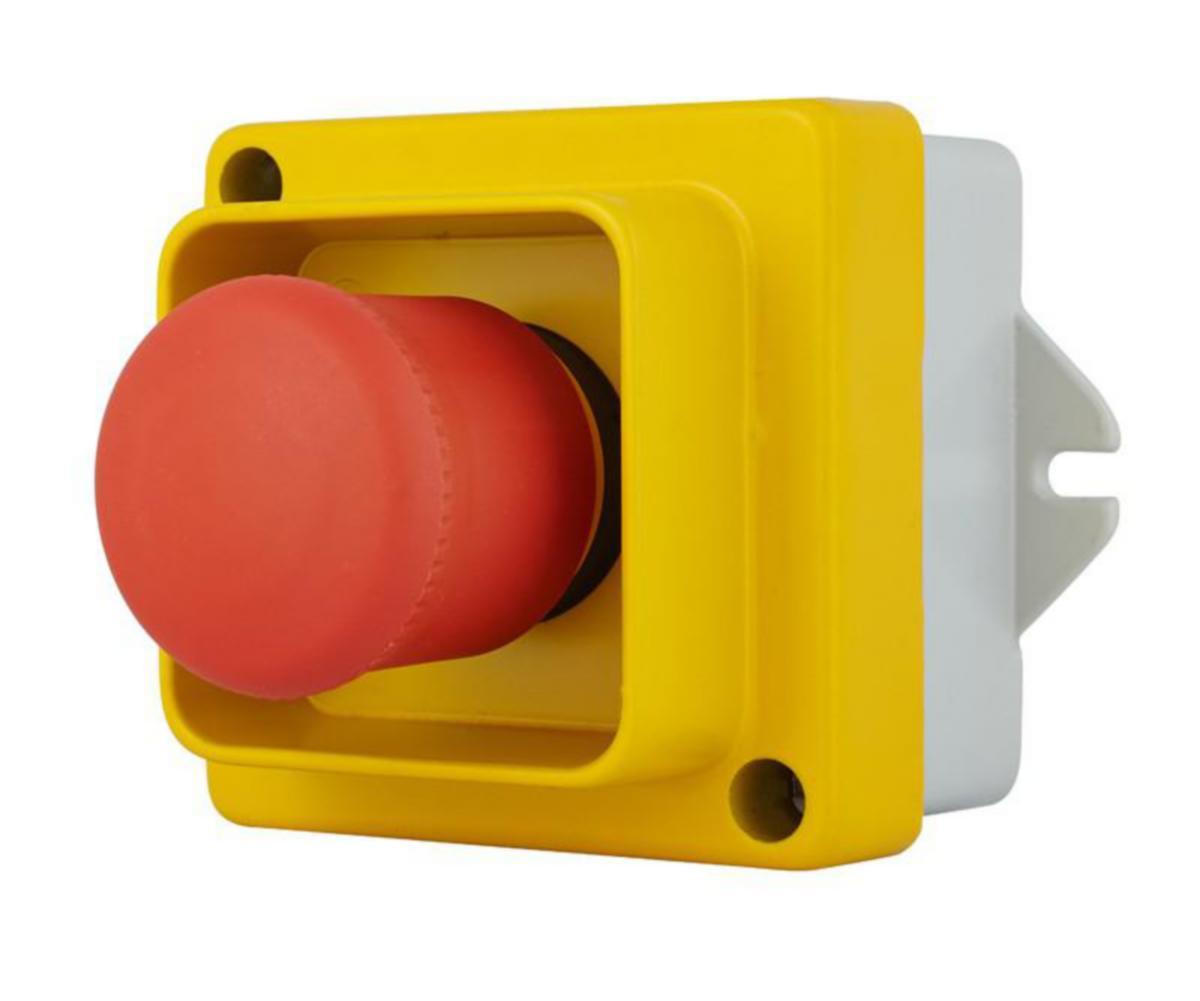 Hätä-/seis-painike Selcast suojakehyksellä IP67 115-500VAC - HÄTÄ-/SEIS PAINIKE SELCAST 1S+1A KELT/HARM IP44-67