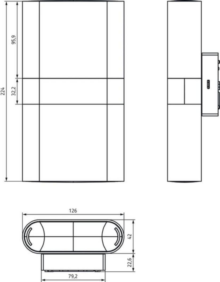 Tunnistinvalaisin Theben theLeda D - TUNNISTINVALAISIN THELEDA D IP55 LED11W 3000K 2X475LM ALU