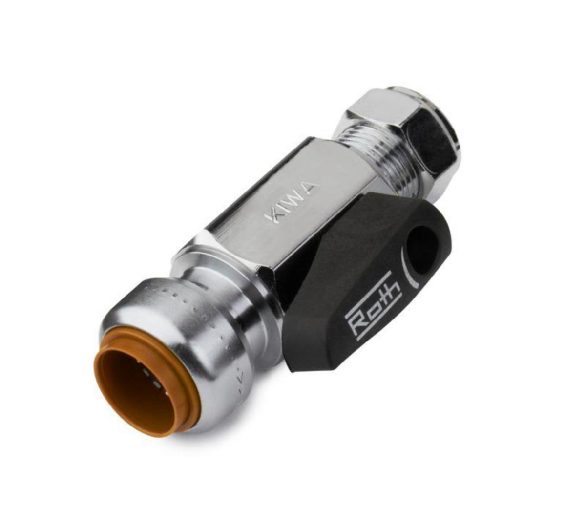 Kuulasulkuventtiili Roth pistoliitin - KUULASULKU ROTH 15MM TT x 10 MM PUS.