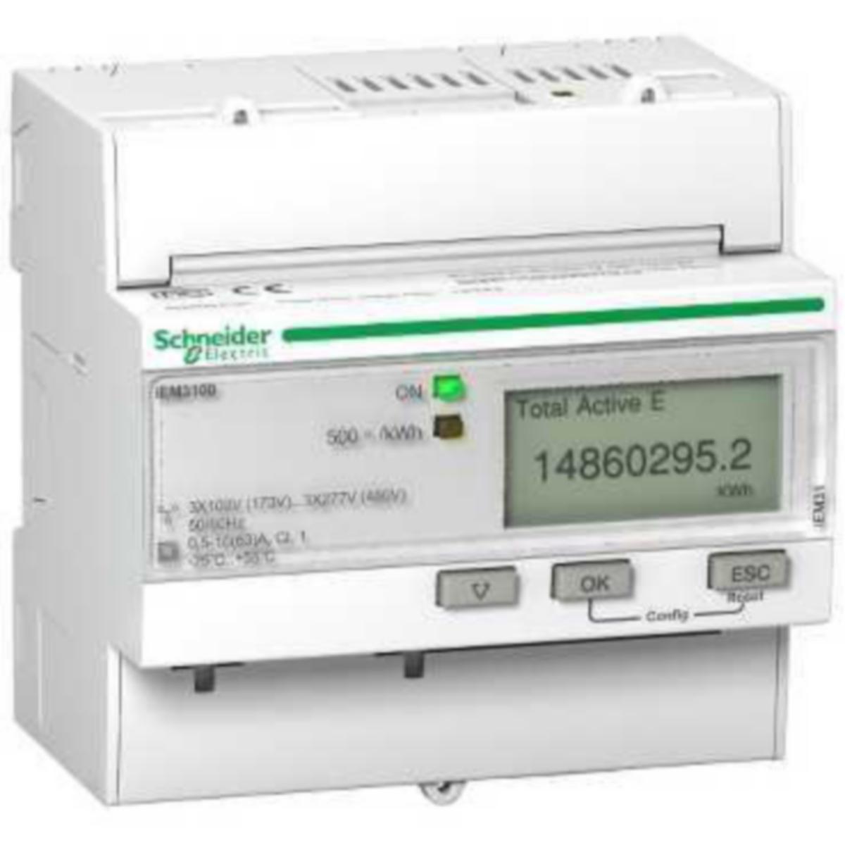 Energiamittari Schneider Electric Acti 9 iEM3000-sarja - ENERGIAMITTARI ACTI 9 IEM3100 KWH-MITTARI 63A