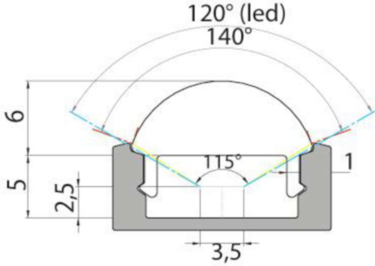LED-alumiiniprofiili Airam Slimline 7 Optical - LISÄTARVIKE SLIMLINE 7 OPTICAL Profiili 2m 60D AL ACC