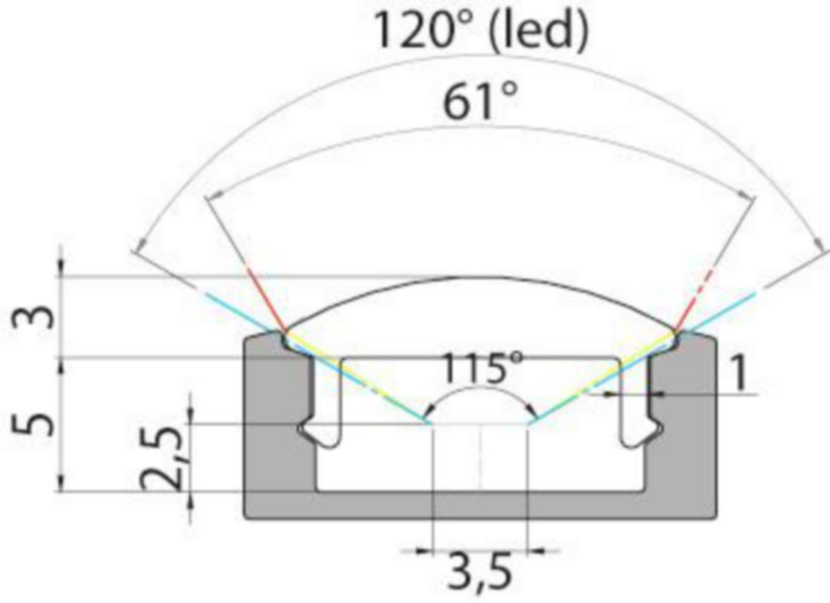 LED-alumiiniprofiili Airam Slimline 7 Optical - LISÄTARVIKE SLIMLINE 7 OPTICAL Profiili 2m 60D AL ACC