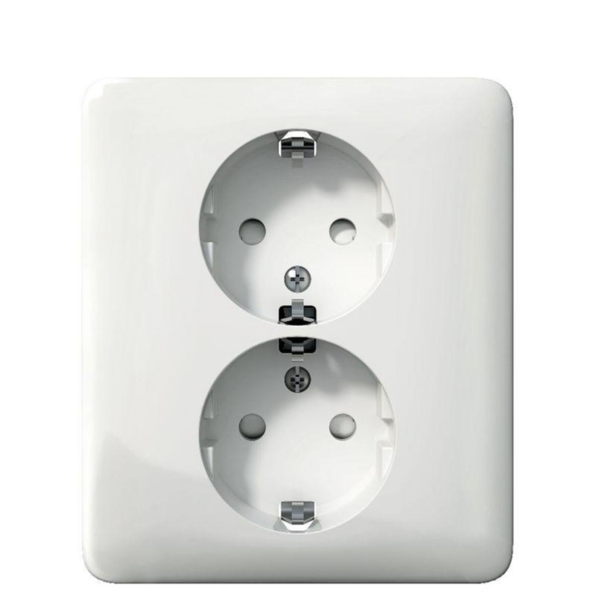 Pistorasia Schneider Electric Exxact 2-osainen kokopeitelevyllä - PISTORASIA EXXACT 2S/16A/IP21 2X UPJ VAL 50 BLK