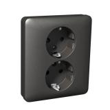 Pistorasia Schneider Electric Exxact 2-osainen kokopeitelevyllä