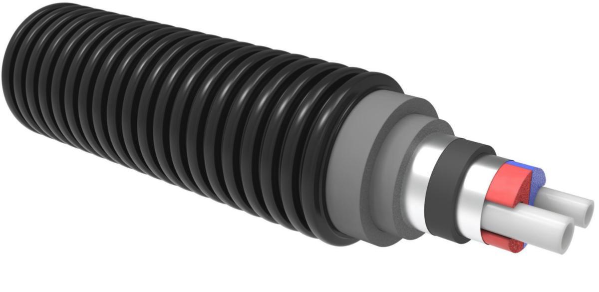 Lämpöjohtoputkielementti Ecoflex Thermo VIP Twin - ECOFLEX VIP LÄMPÖJOHTO TWIN 2X75X6,8/250