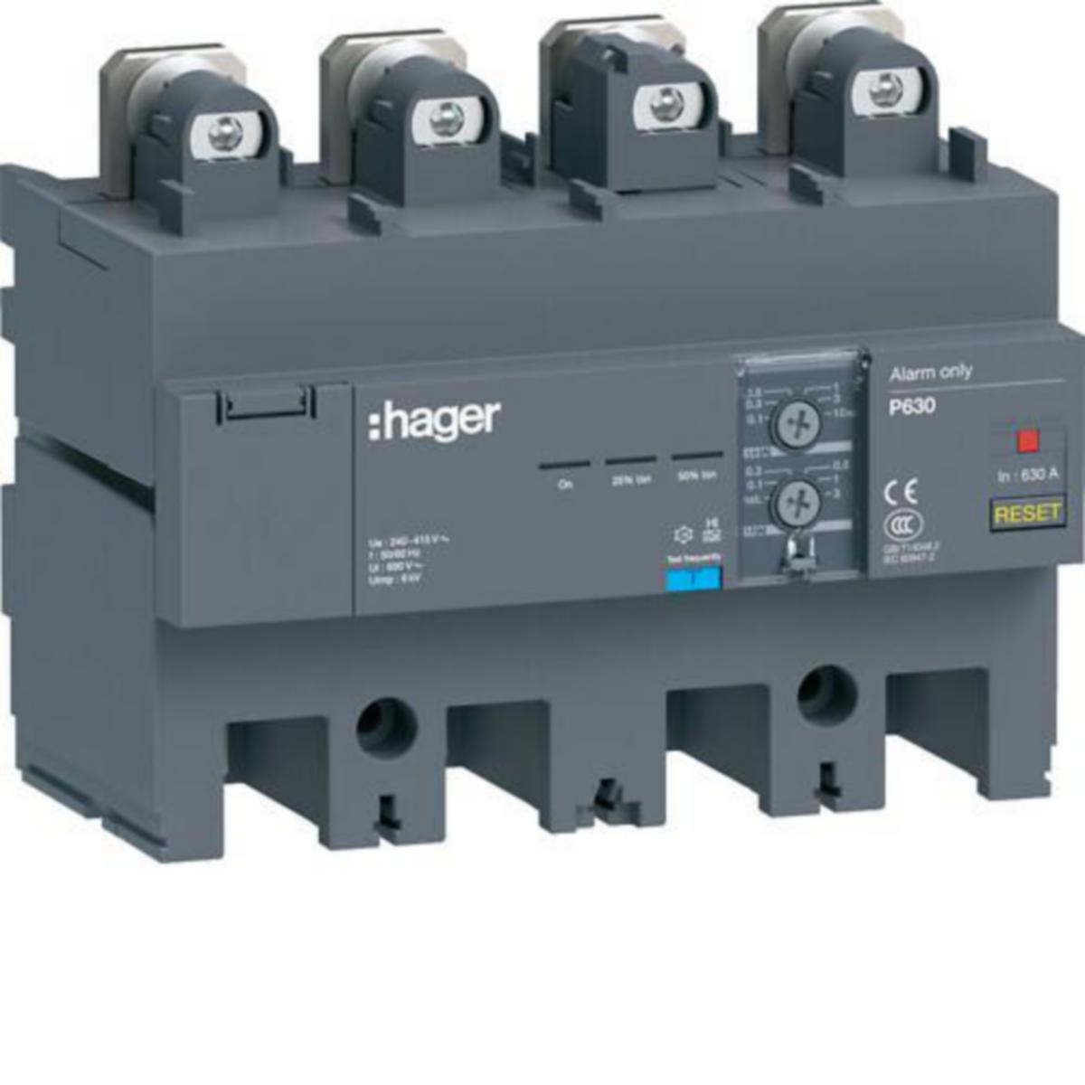 Vikavirtalohko Hager h3+ P630 hälytyskäyttö - VIKAVIRTALOHKO H3+ P630 4N 630A 0.1-10A HÄL.