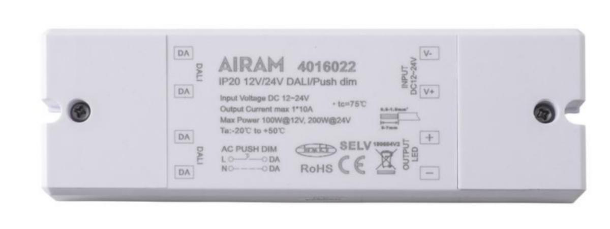 Ohjauskomponentti Airam Apus 12V - OHJAUSKOMPONENTTI APUS 12V IP20 12V/24V DALI/Push dim