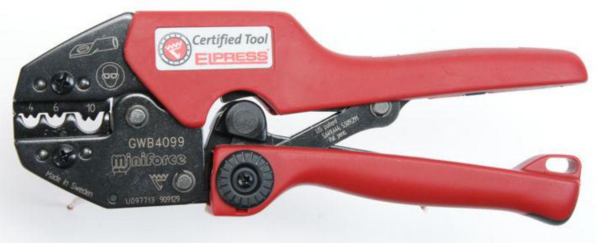 Puristuspihdit (kengät, holkit) Miniforce Elpress - PURISTUSPIHDIT MINIFORCE GWB4099 4-10mm2 TYYPIT KR/KS