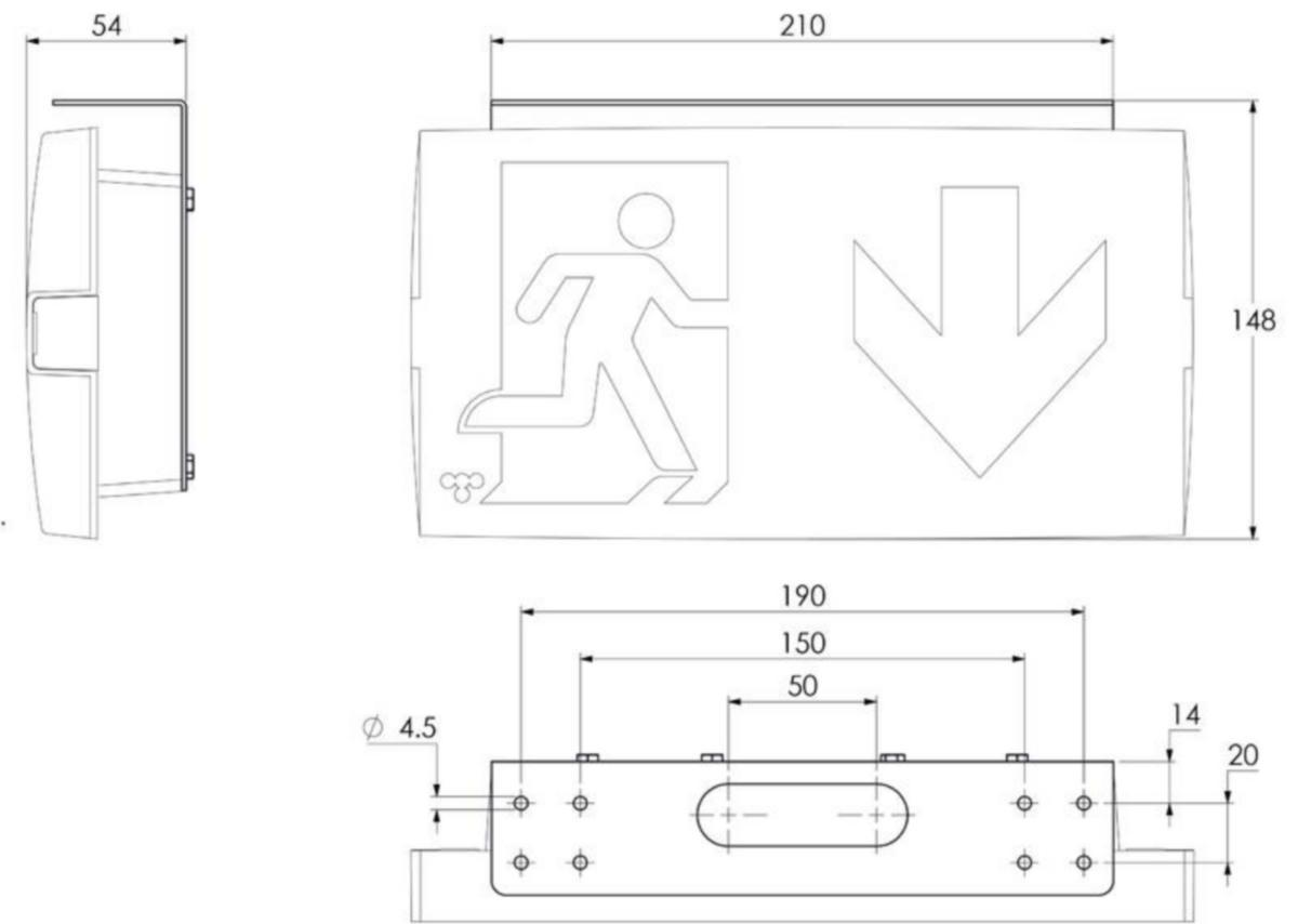 Turvavalaisintarvike Teknoware Combo - KATTOKIIN TURVAVALAISINTARVIKE TWTB104 COMBO KATTOKANNAKE