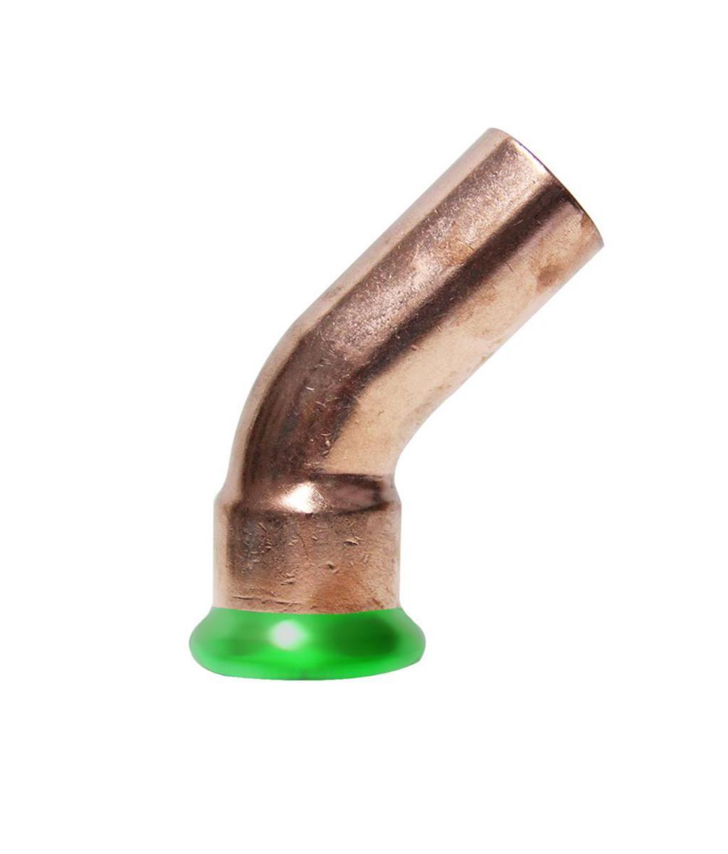 Käyrä 45° A-press pyöristetty 1 muhvi kupari M - KÄYRÄ 45 1 MUHVI KUPARI A-PRESS 22 M