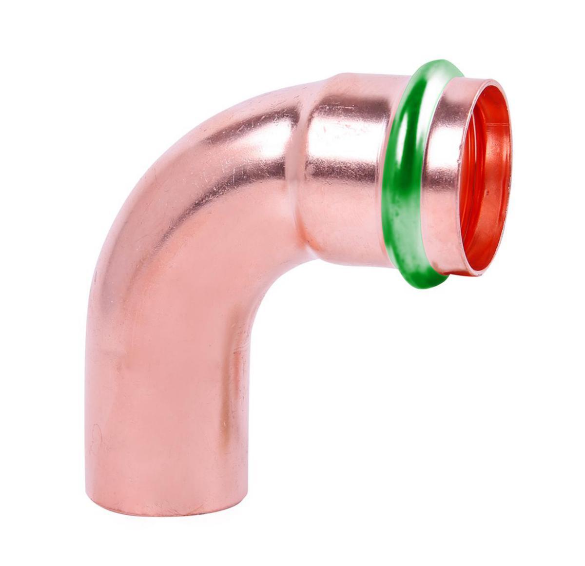 Käyrä 90° A-press kupari 1 muhvi V - KÄYRÄ 90 PYÖRIST.1MUHVI KUPARI A-PRESS 22 V