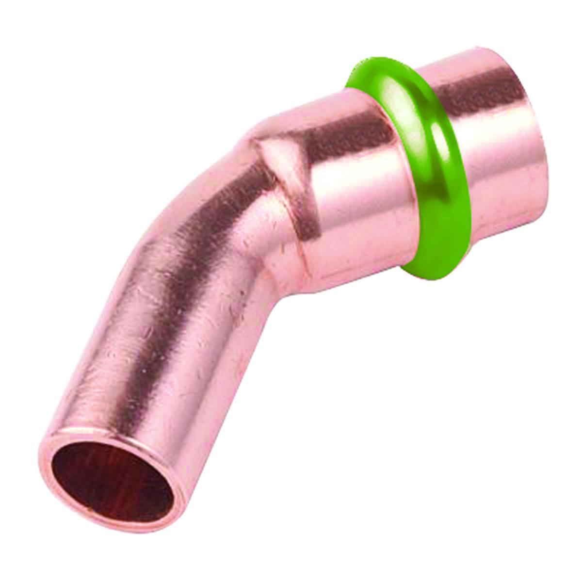 Käyrä 45° A-press kupari 1 muhvi V - KÄYRÄ 45 1 MUHVI KUPARI A-PRESS 15 V