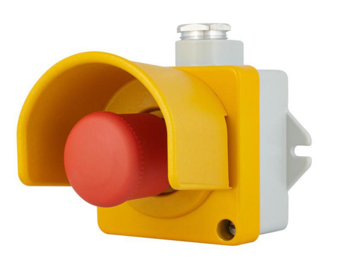 Hätä-/seis-painike Selcast suojakehyksellä IP67 115-500VAC - HÄTÄ-/SEIS PAINIKE SELCAST S+A KAULUS KELT/HARM PK16 IP67