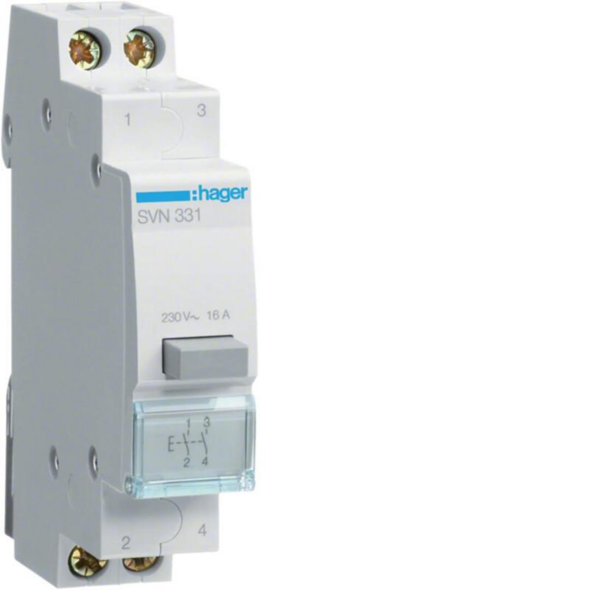 Painike Hager - PAINIKEKALUSTE DIN HAGER SVN331 2S 230VAC