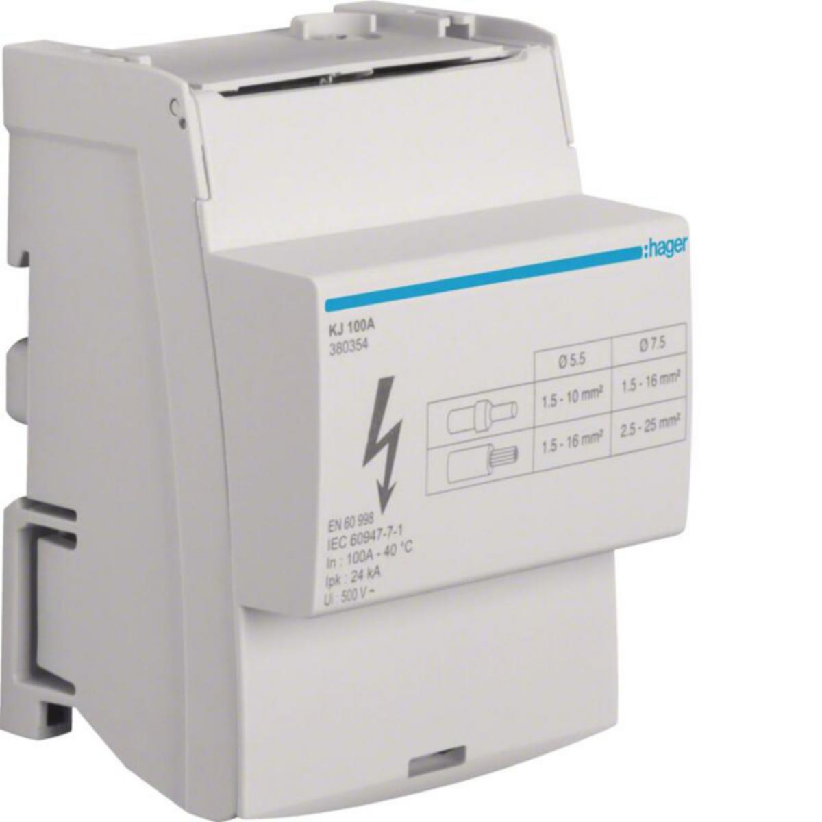 Haaroitusliitin Hager kannella - HAAROITUSLIITIN HAGER KJ100A 4N 100A KANNELLA