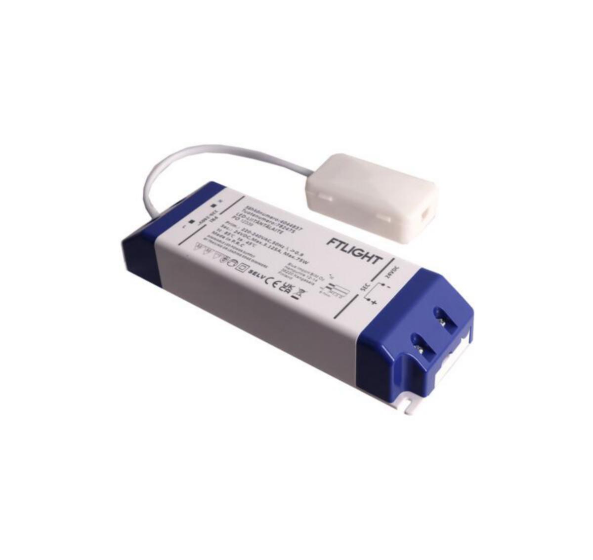 Elektroninen liitäntälaite FTLight Triac kytkentäboksilla - ELEKTRONINEN LIITÄNTÄL FTLIGHT 75W 24V IP20 TRIAC