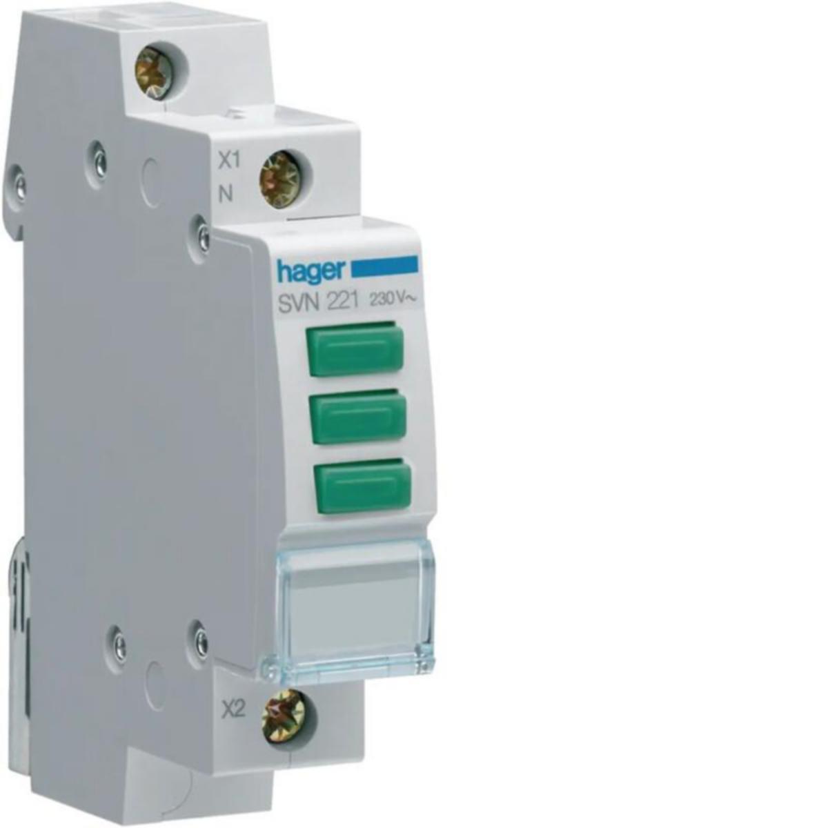 LED-merkkivalo 3-os Hager - MERKKIVALO LED HAGER SVN221 3XVIH 230VAC