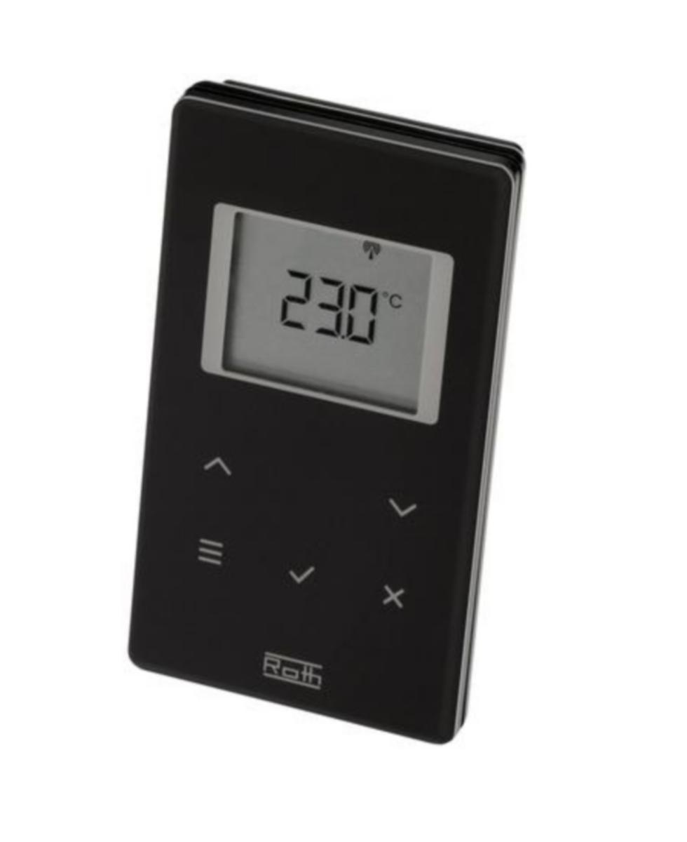 Huonetermostaatti Roth Touchline 230V - HUONETERMOSTAATTI 230V ROTH TOUCHLINE WAVE MUSTA
