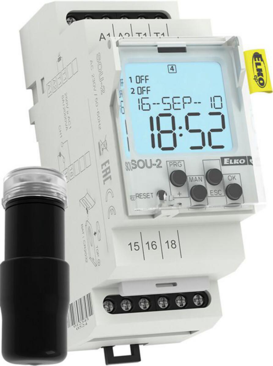 Hämäräkytkin Elko EP DIN - HÄMÄRÄKYTKIN ELKO EP SOU-2 1VK 16A 230VAC VKO/ANT.