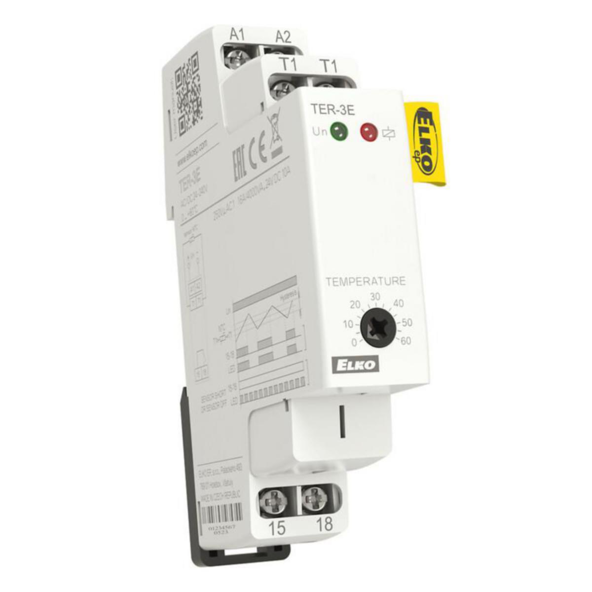 Keskustermostaatti Elko EP TER-3E - TERMOSTAATTI ELKO EP 0/+60 1K NTC DIN