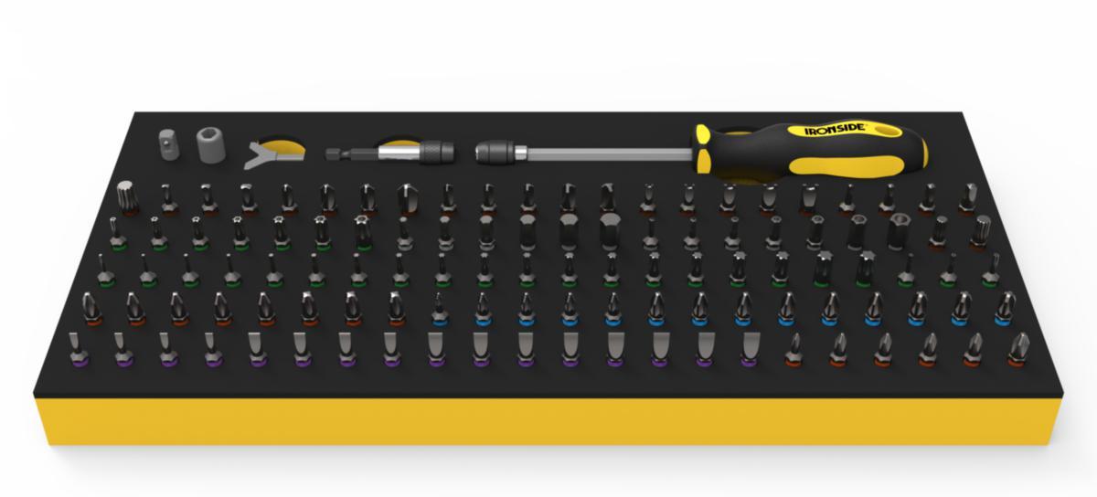 Ruuvauskärkisarja Ironside 115osaa  ¼" x 25mm - RUUVIKÄRISARJA 115 OS IRONSIDE 100288/102559