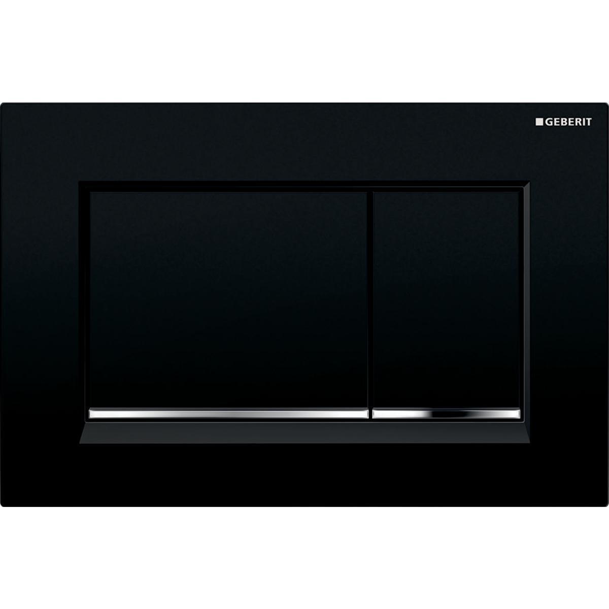 Huuhtelupainike Geberit Sigma 30 2-H - HUUHTELUPAINIKE SIGMA20 2-H SQUARE MUSTA/KROMI