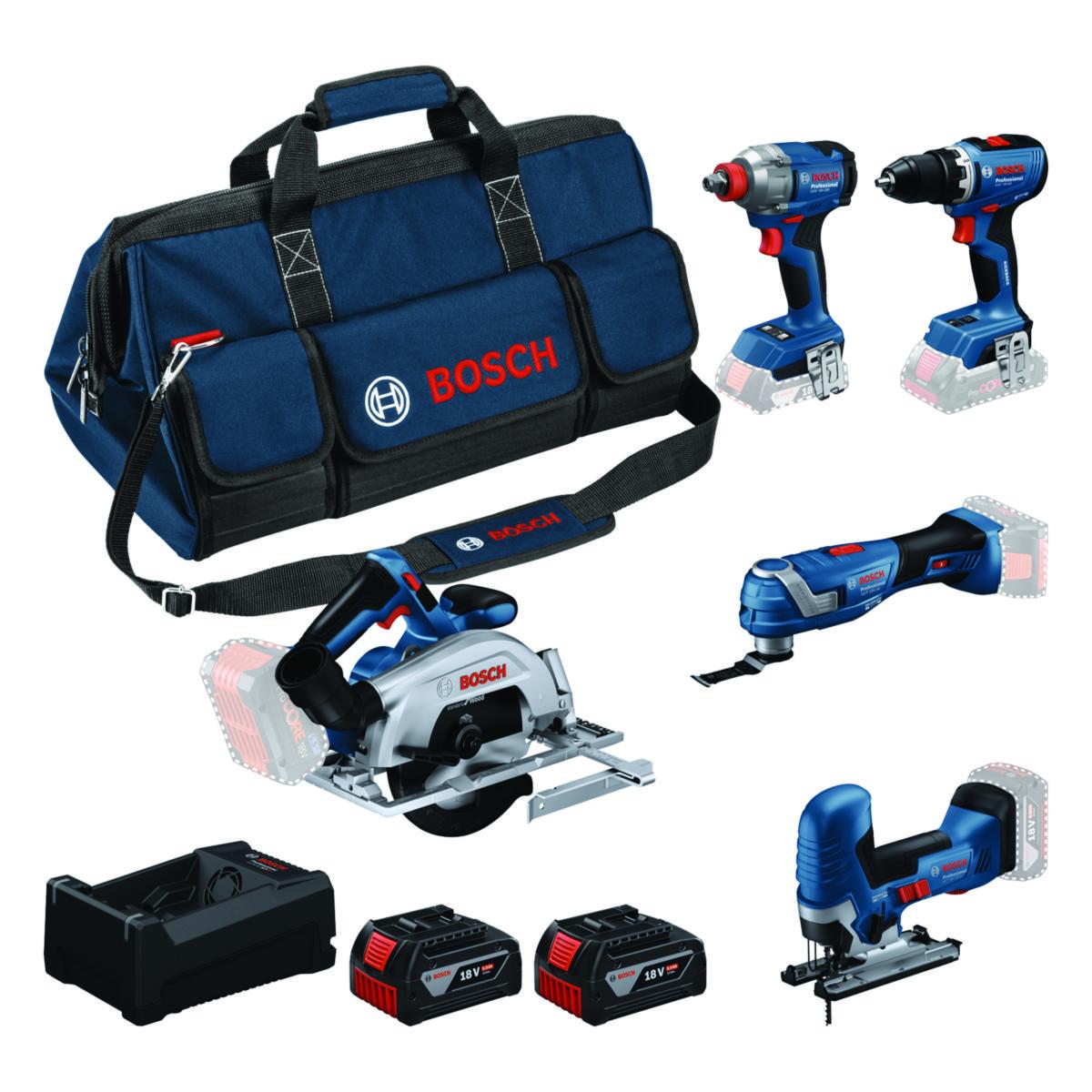Akkukonesarja Bosch 18V 2X5AH+GAL 5osaa - AKKUKONESARJA BOSCH 18V 5-OS 2X5AH+GAL