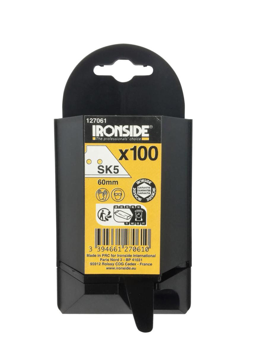 Turvaveitsenterä Ironside - TURVAVEITSEN TERÄ 60MM 100KPL IRONSIDE 127061