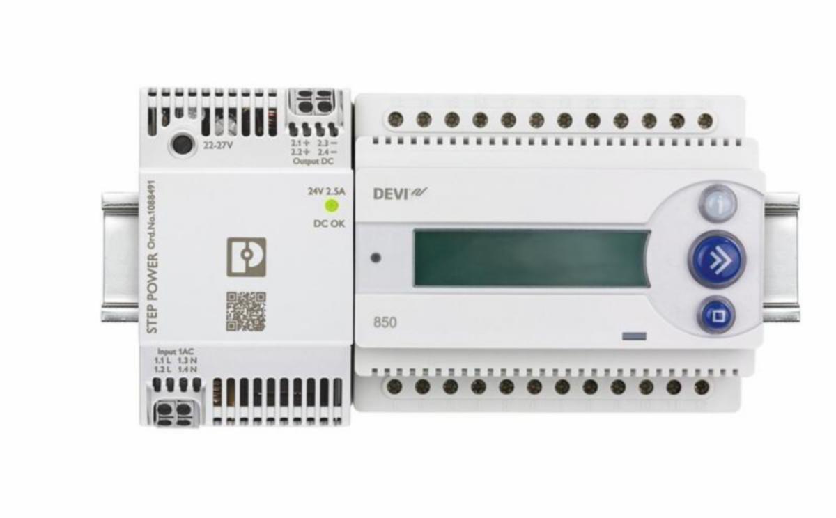 Keskusyksikkö DEVIreg 850 - TERMOSTAATTI DEVIREG 850 KESKUSYKSIKKÖ VIRTALÄHTEEL