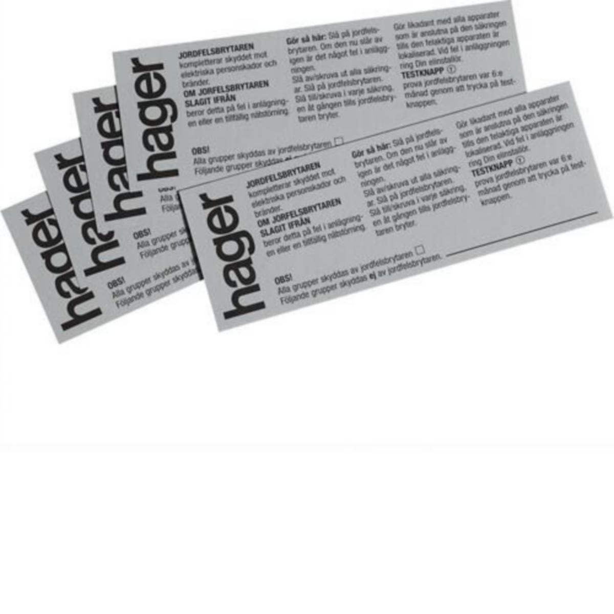 Käyttöohjetarra Hager - KÄYTTÖOHJETARRA HAGER CZ010 VVSK/VV-JSK SE