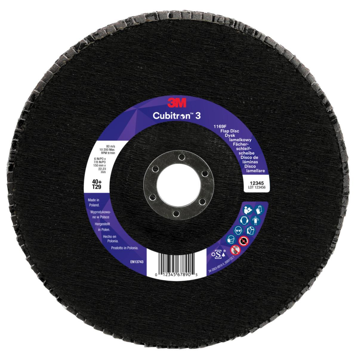 Lamellilaikka 3M™ Cubitron™ III 1169F viistetty - LAMELLILAIKKA VIISTETTY 3M 1169F CUBITRON 3 150MM K40
