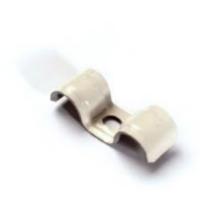 Metallikiinnike kahdelle johdolle teräs valkoinen Morite