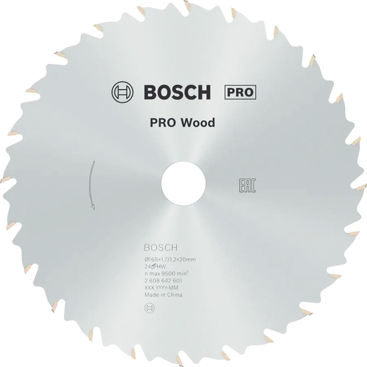Pyörösahanterä Bosch Wood - PYÖRÖSAHANTERÄ BOSCH WOOD 165X20/16X1,7MM, 24