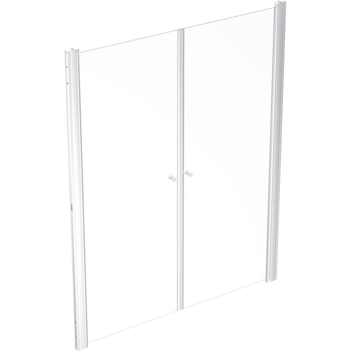 Suihkuovi Contura Shower Showerama syvennykseen - SUIHKUOVISARJA SYVENNYKSEEN 100CM, HOPEA / KIRKAS LASI