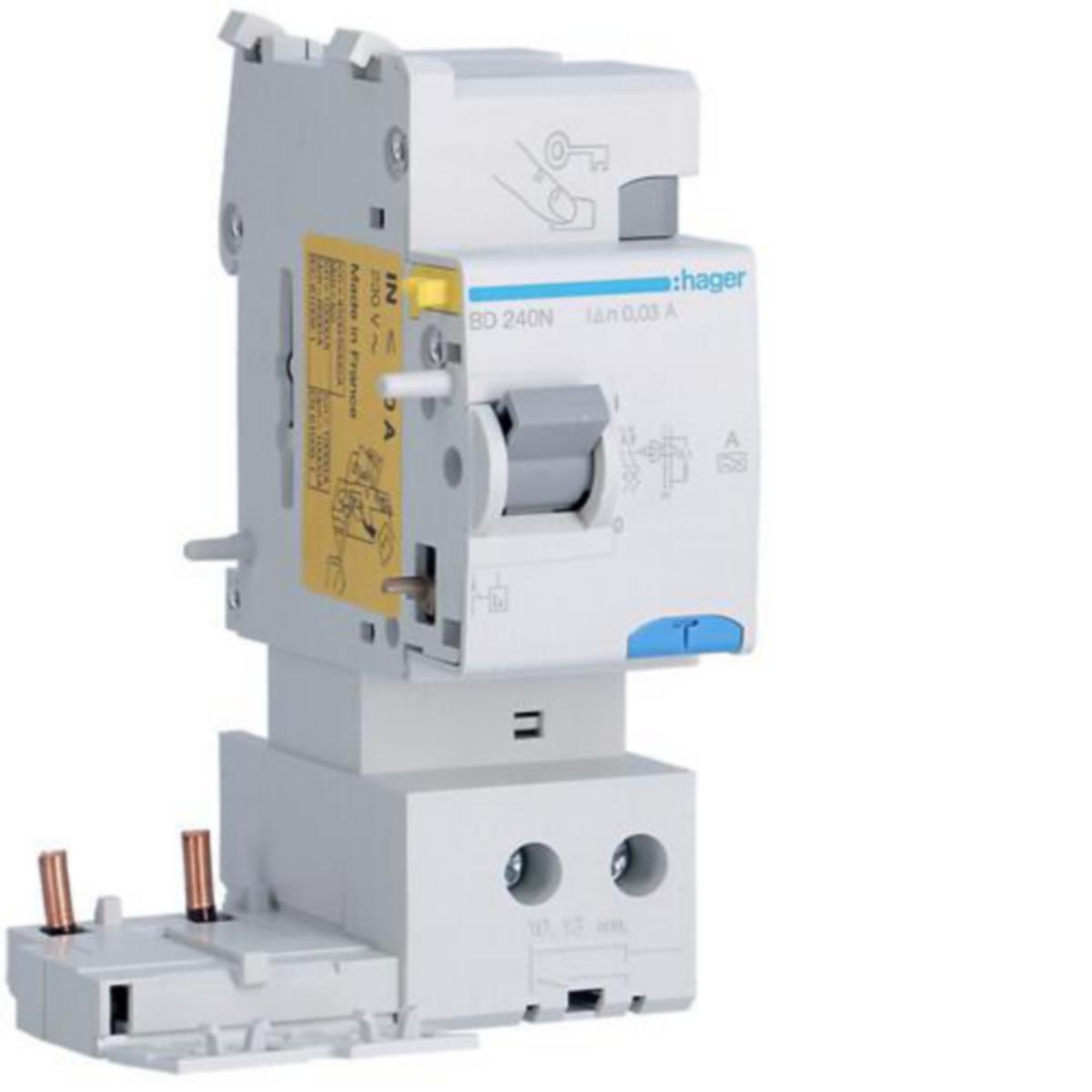 Vikavirtalohkot 30mA, Hager - VIKAVIRTALOHKO HAGER BD240N 30mA A/2x40A