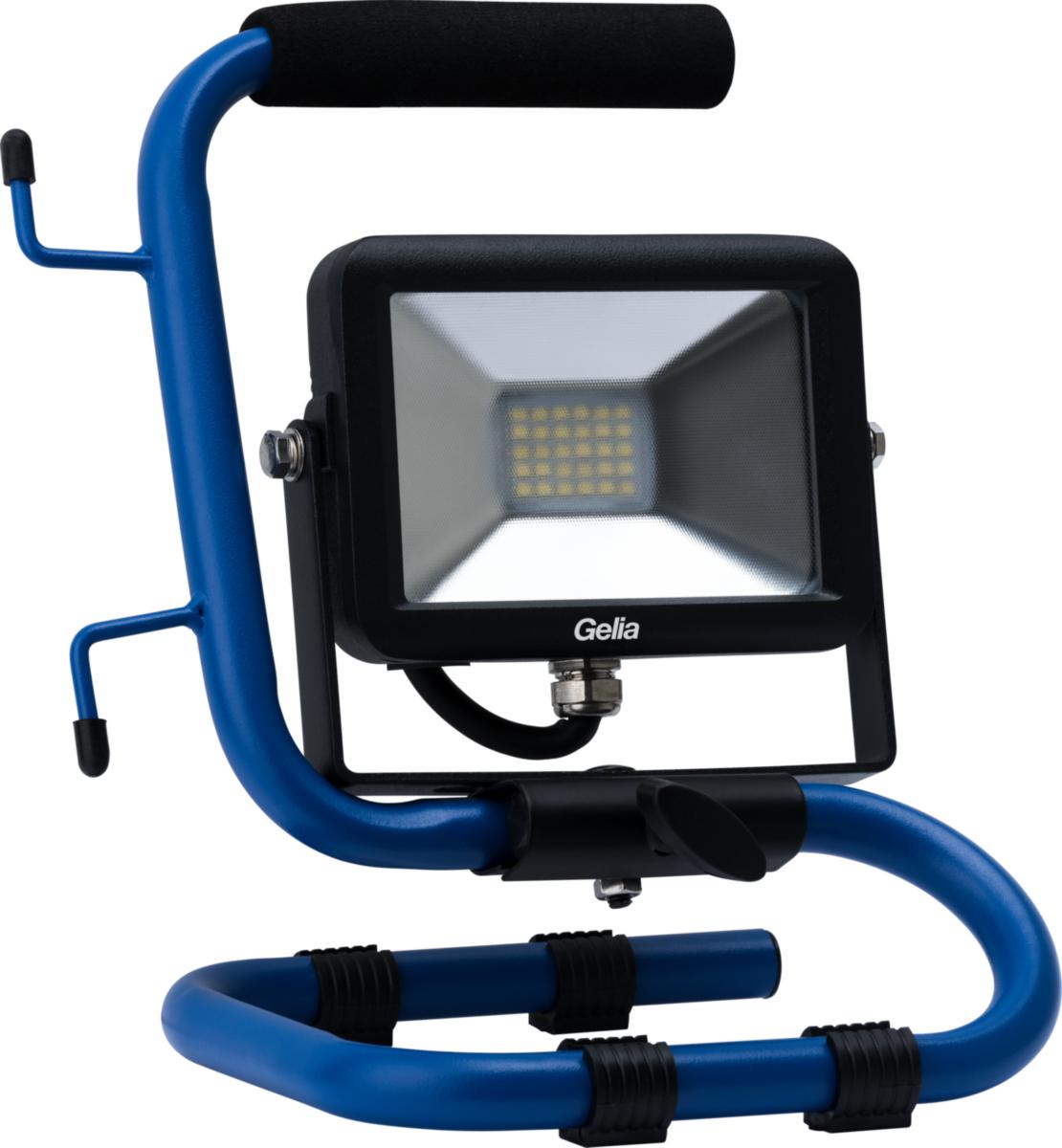 Työmaavalaisin LED Gelia 20W IP65 T20S lattiajalustalla - TYÖMAAVALAISIN LED 20W IP65 JALUSTALLA