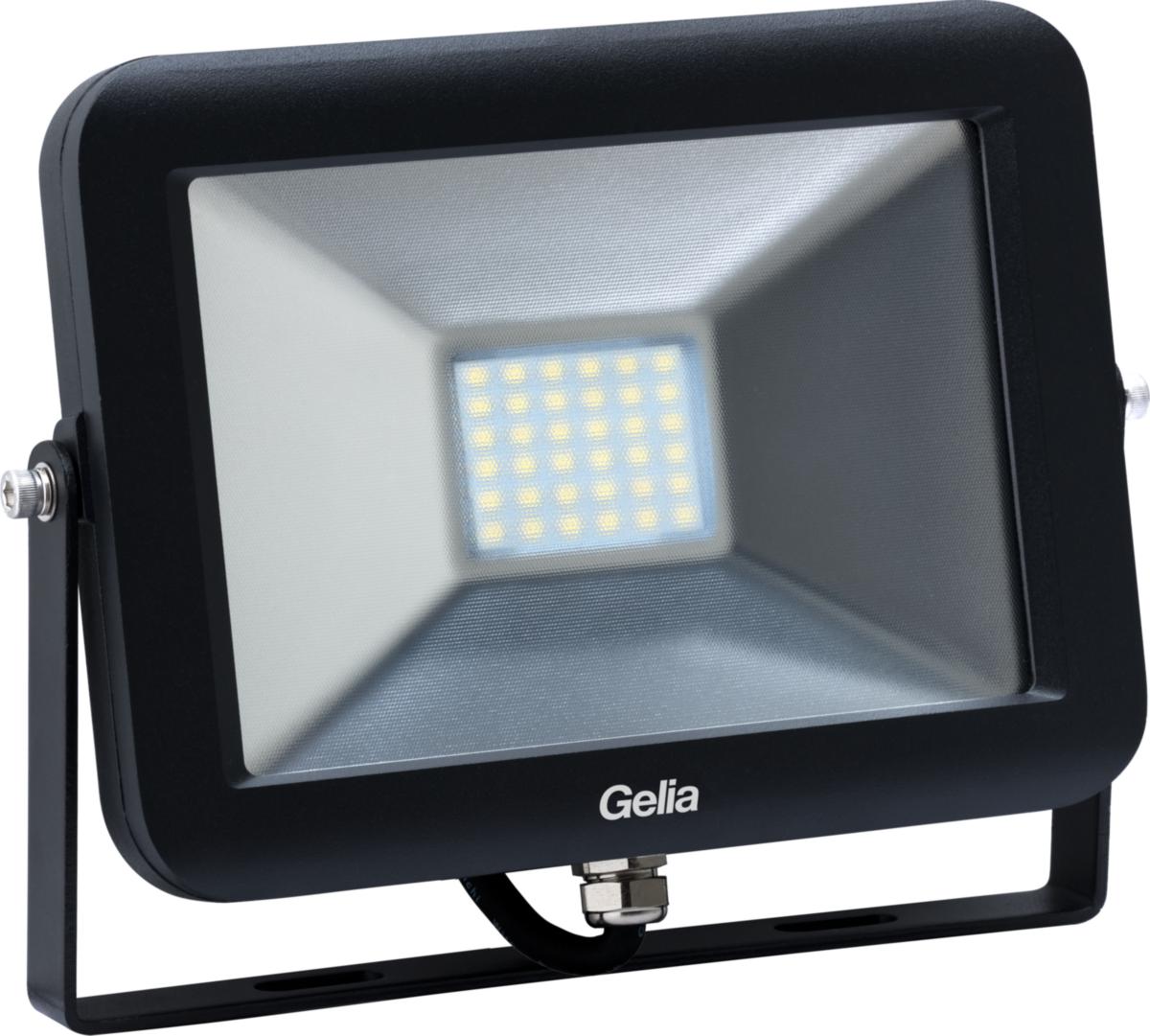 Valonheitin LED Gelia T30/T50, IP65 - VALONHEITIN LED 50W IP65 0.5M KAAPELI PISTOTULP MUSTA