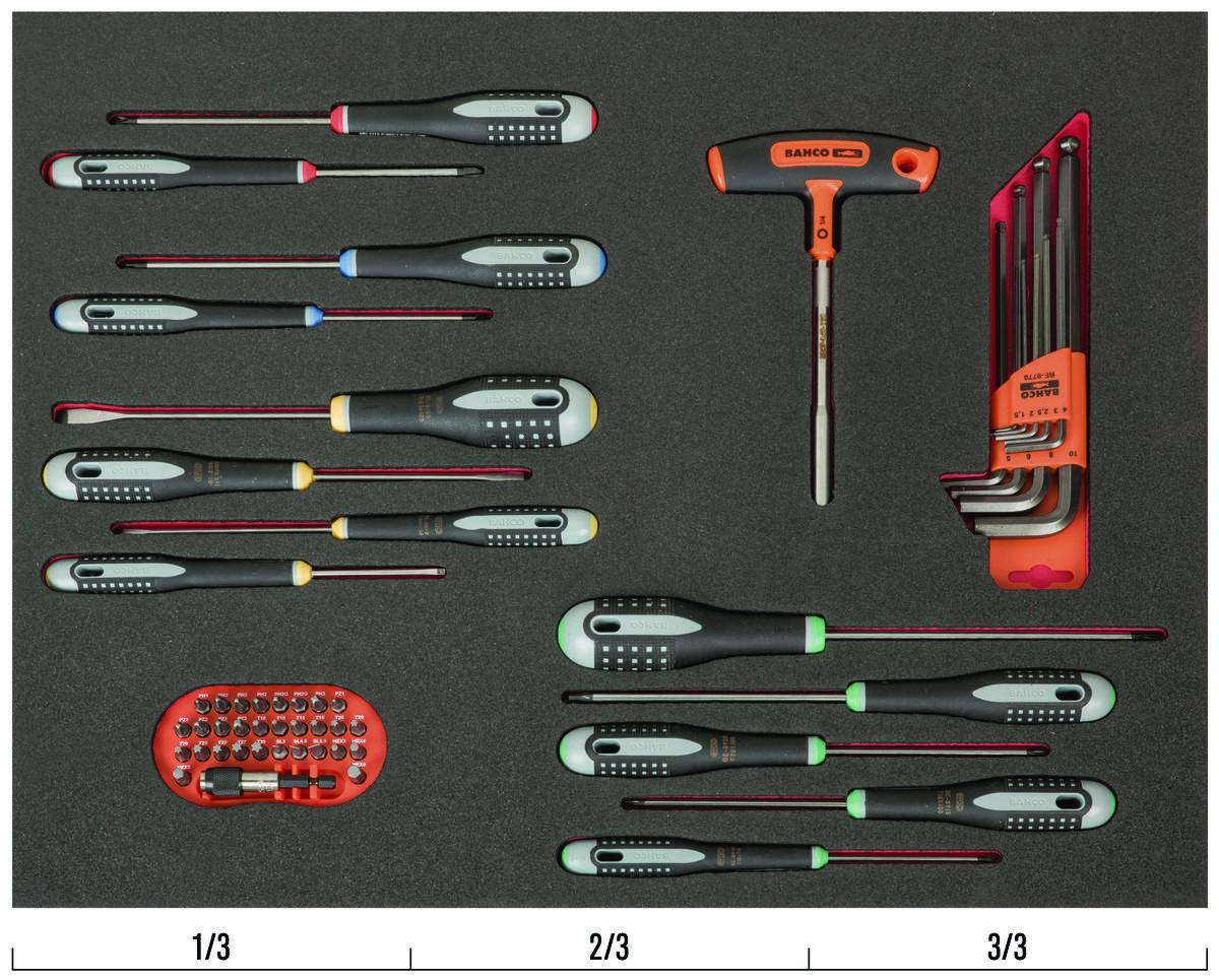 Työkalumoduuli Bahco FF1A40 ruuvitalttasarja 54osaa - RUUVITALTTASARJA 54OSAA BAHCO FOAM FF1A40