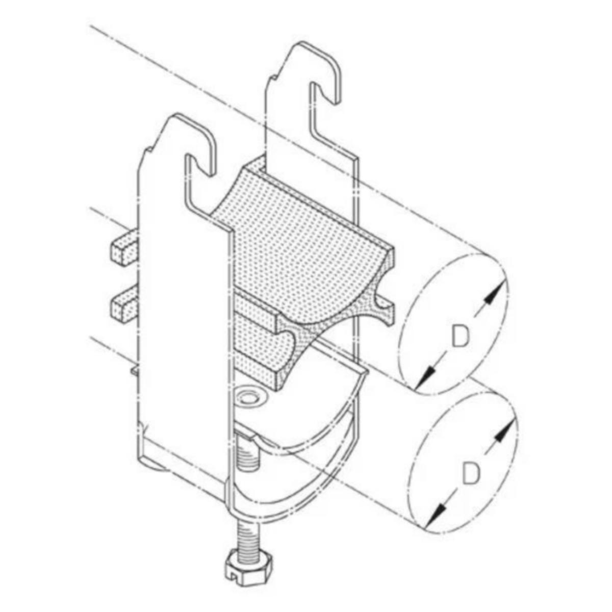 Kiinnitysvanne PUK DW - KIINNITYSVANNE PUK DW14 Ø9-14/L=40MM PE