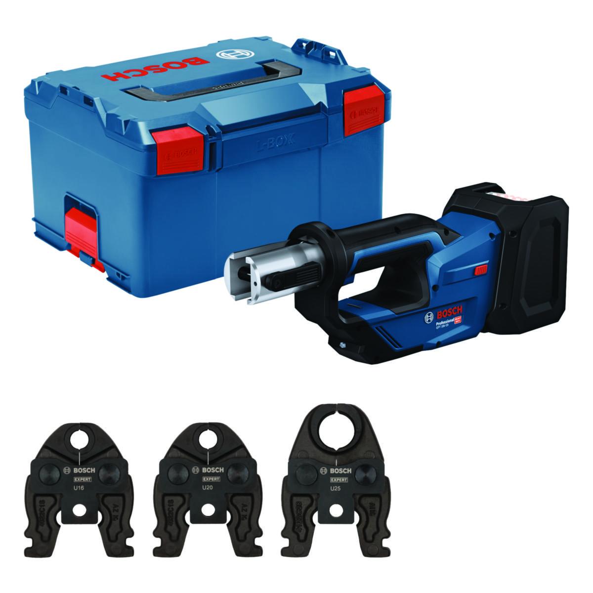 Akkupuristustyökalu Bosch Gpt 18V-19 L-BOXX SOLO U16/20/25 19 kN - PURISTUSTYÖKALU BOSCH GPT 18V-19 U16 U20 U25 LB