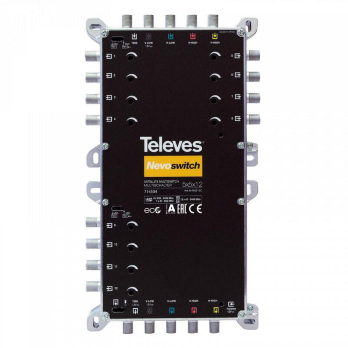 Välitaajuuskytkin Televes - VÄLITAAJUUSKYTKIN TELEVES 4XSAT+TV IN /12 OUT