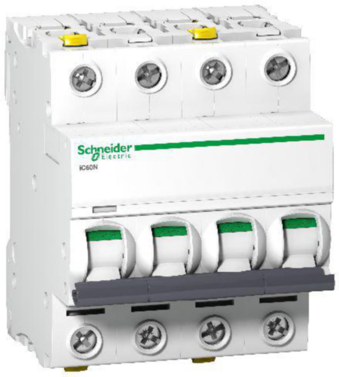 Johdonsuojakatkaisija Schneider Electric Acti 9 D-käyrä 4-nap 6kA - JOHDONSUOJAKATKAISIJA ACTI9 IC60N 4P D63A 6kA