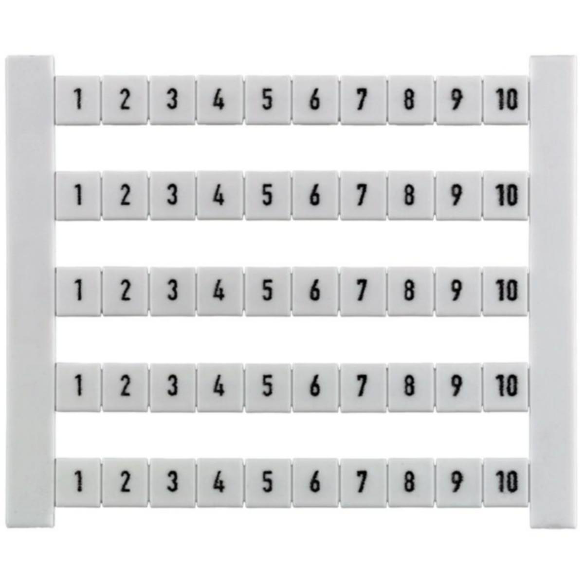 Merkintäkortit Weidmüller - RIVILIITIME 50MERK=1 KORT DEK 5 FWZ 1-10